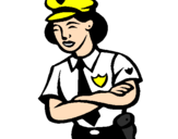 Coloring page Police woman painted byCAE
