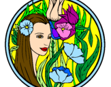 Coloring page Princess of the forest 3 painted byTamires