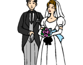 Coloring page The bride and groom III painted bytr