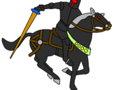 Coloring page Knight on horseback IV painted byMacGregor