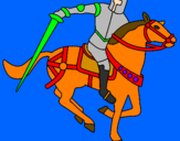 Coloring page Knight on horseback IV painted byCrab