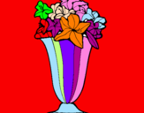 Coloring page Vase of flowers painted byClara