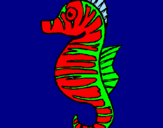 Coloring page Sea horse painted bymathias