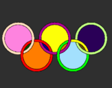 Coloring page Olympic rings painted byelean or