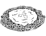 Coloring page Spaghetti with cheese painted bydf