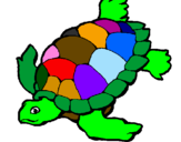 Coloring page Turtle painted bys