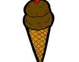 Coloring page Ice-cream cornet painted byMima
