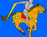 Coloring page Knight on horseback IV painted byjoseph
