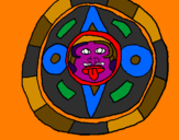 Coloring page Mayan calendar painted byEmber