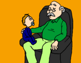 Coloring page Grandfather and grandchild painted byjchirjdcmvj