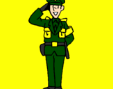 Coloring page Police officer waving painted byivan