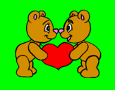 Coloring page Bears in love painted byarmin