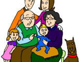 Coloring page Family  painted bygnko`çxç