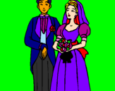 Coloring page The bride and groom III painted bysissy lol