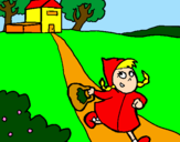 Coloring page Little red riding hood 3 painted bylala chica