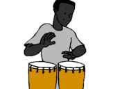 Coloring page Percussionist painted bywagner borges