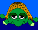 Coloring page Turtle painted byLiz