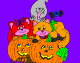 Coloring page Halloween painted bysissy lol