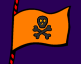 Coloring page Pirate flag painted byjoseph