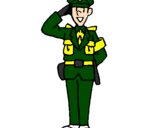 Coloring page Police officer waving painted byivan