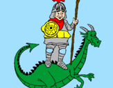 Coloring page Saint George and the dragon painted byhgyh