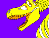 Coloring page Tyrannosaurus Rex skeleton painted bymatheus