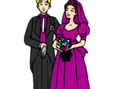 Coloring page The bride and groom III painted byhope