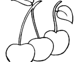 Coloring page cherries painted bydf