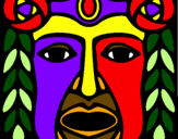 Coloring page Maya  Mask painted bymayan mask
