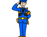 Coloring page Police officer waving painted bykevin