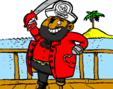 Coloring page Pirate on deck painted byCasper