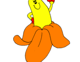 Coloring page Banana painted byc a t