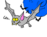 Coloring page Crazy bat painted byjordy
