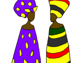 Coloring page Congolese women painted byMommaJen