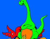 Coloring page Seated Diplodocus  painted byVEKI SE VOZI