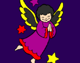 Coloring page Little angel painted byKristina