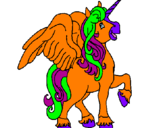 Coloring page Unicorn with wings painted byexample1