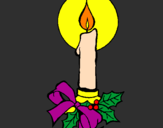 Coloring page Christmas candle painted byKristina