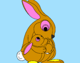 Coloring page Mother rabbit painted byjul1c