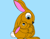 Coloring page Mother rabbit painted bymaria