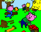 Coloring page Three little pigs 1 painted bylaerke.h