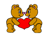 Coloring page Bears in love painted byanna g