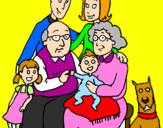 Coloring page Family  painted bylærke j