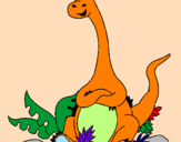 Coloring page Seated Diplodocus  painted byVEKI SE VOZI