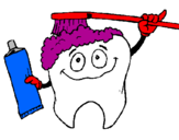 Coloring page Tooth cleaning itself painted byjulie 3.A