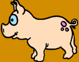 Coloring page Pig painted bymie