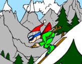 Coloring page Skier painted bymie