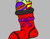 Coloring page Stocking with presents II painted byKristina