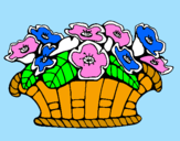 Coloring page Basket of flowers 10 painted bymie