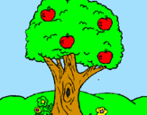 Coloring page Apple tree painted byæble